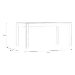 Stół rozkładany 160x90 Lewisville TBLT7029-M830 Secret Gray/Dąb Valencia Meble Forte