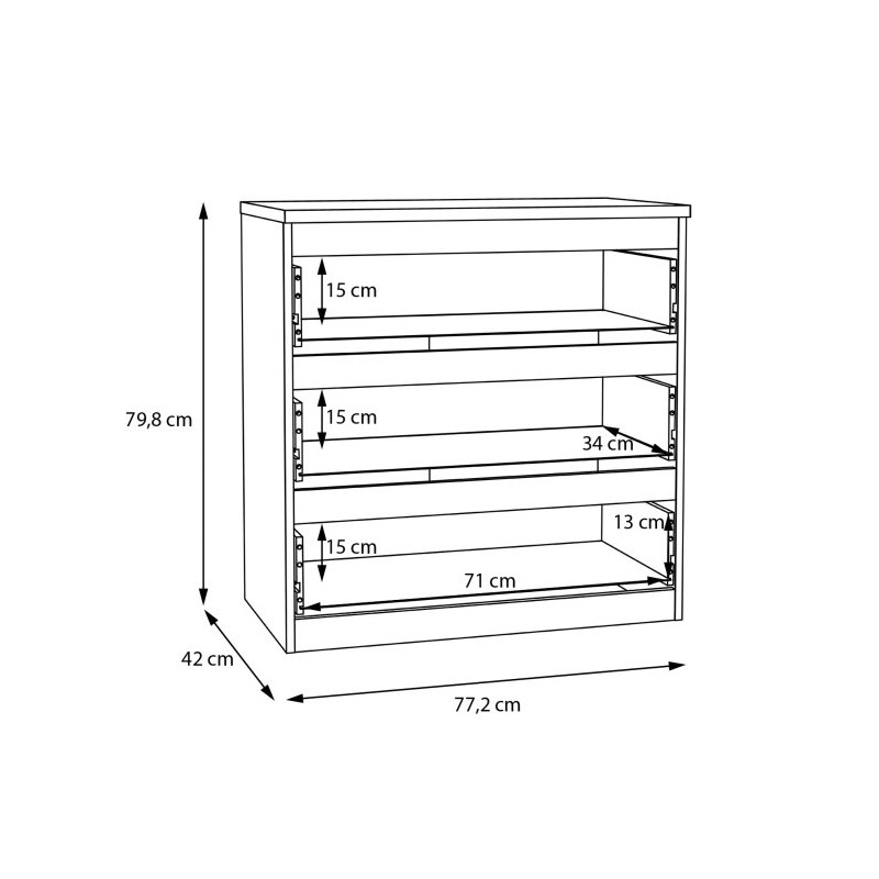 Komoda Edmore EMOK211 dąb sonoma – praktyczna i kompaktowa