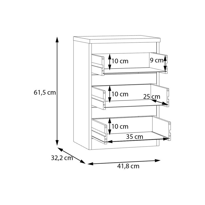 Wąska komoda Edmore EMOK111 szałwiowa zieleń | Meble Forte