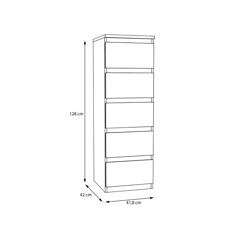Edmore EMOK311 – biała komoda słupek z szufladami