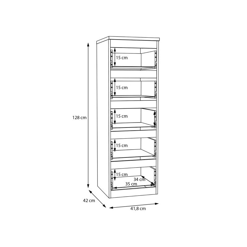 Edmore EMOK311 – biała komoda słupek z szufladami