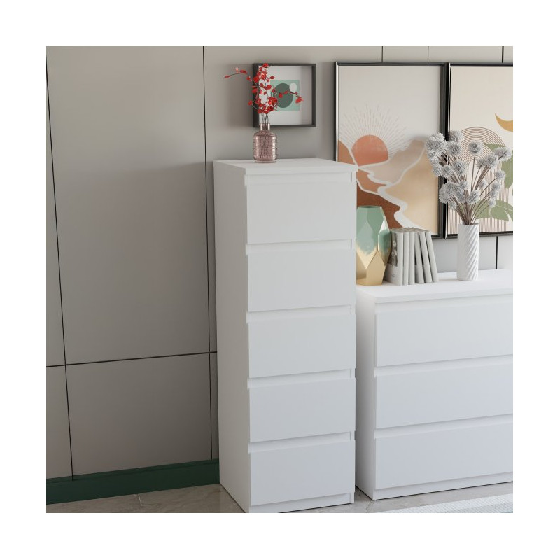 Edmore EMOK311 – biała komoda słupek z szufladami