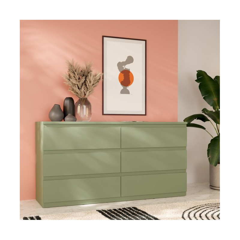 Edmore EMOK221 szałwiowa zieleń – szeroka komoda 150 cm