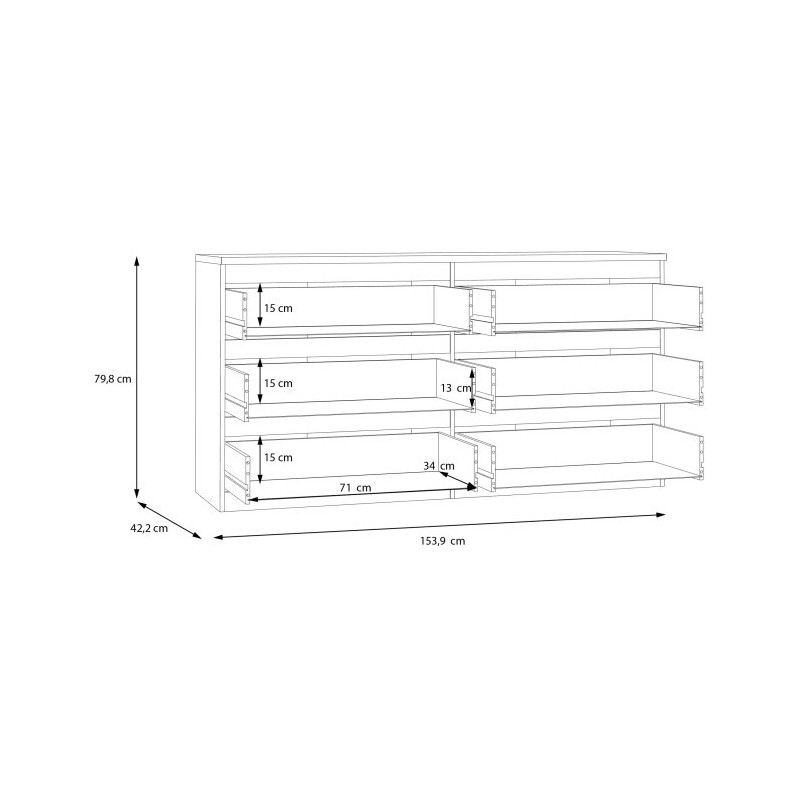 Edmore EMOK221 secret grey – szeroka komoda 150 cm