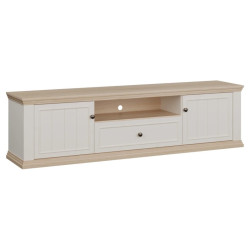 Szafka RTV 200 cm Pontypool PNTT131 – biały/dąb riva