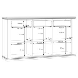 Komoda 170 cm Pontypool PNTK232 – biały/dąb riva