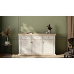 Komoda 170 cm Pontypool PNTK232 – biały/dąb riva