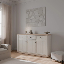 Komoda 170 cm Pontypool PNTK232 – biały/dąb riva