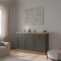 Komoda 170 cm Pontypool – dąb mauvella/uni wolfram szary