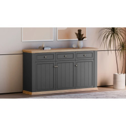 Komoda 170 cm Pontypool – dąb mauvella/uni wolfram szary