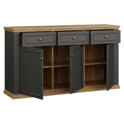 Komoda 170 cm Pontypool – dąb mauvella/uni wolfram szary