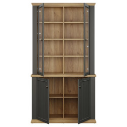 Witryna 110 cm Pontypool PNTV723 – dąb mauvella/uni wolfram szary