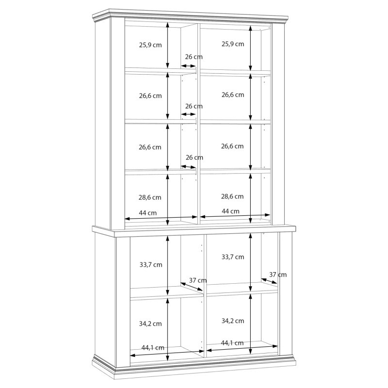 Witryna 110 cm Pontypool PNTV723 – dąb mauvella/uni wolfram szary