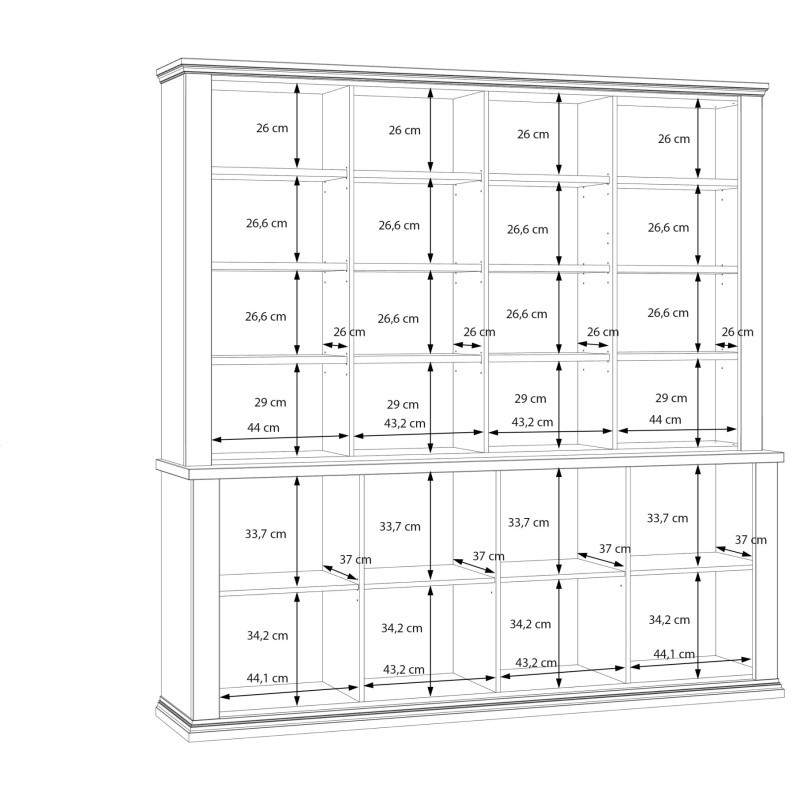 Duży regał 200 cm Pontypool – funkcjonalna zabudowa wnętrza