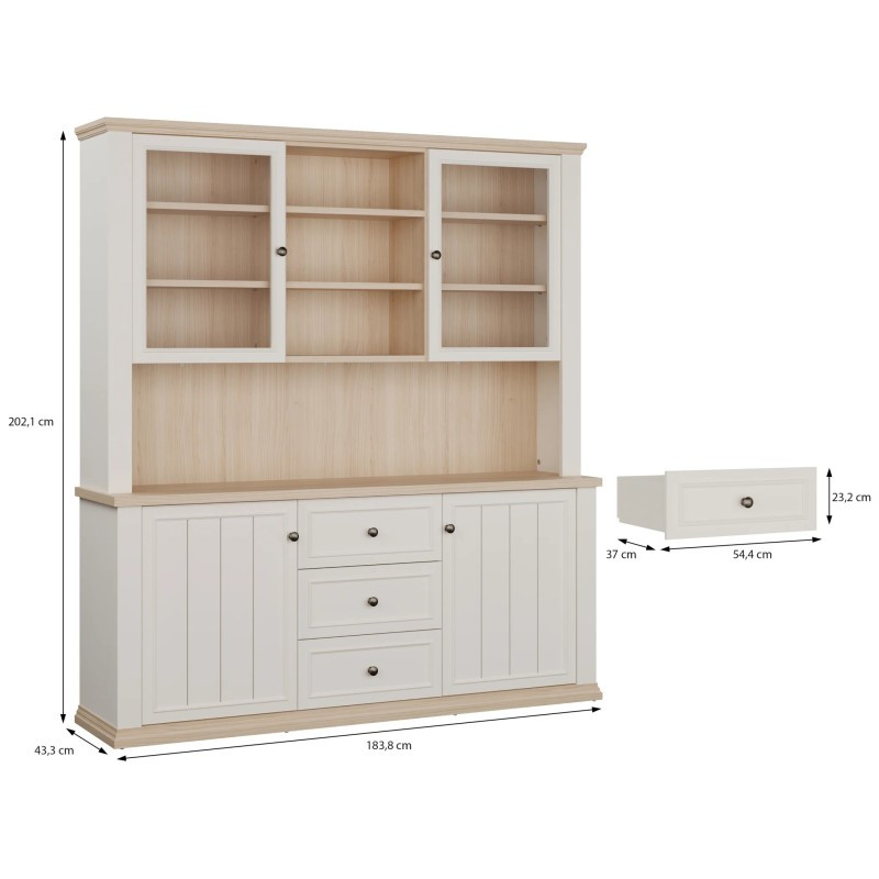 Kredens z nadstawką Pontypool – funkcjonalny bufet do wnętrz