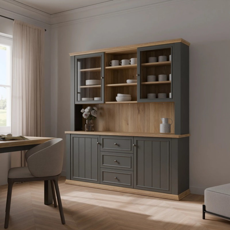 Kredens z nadstawką Pontypool – funkcjonalny bufet do wnętrz