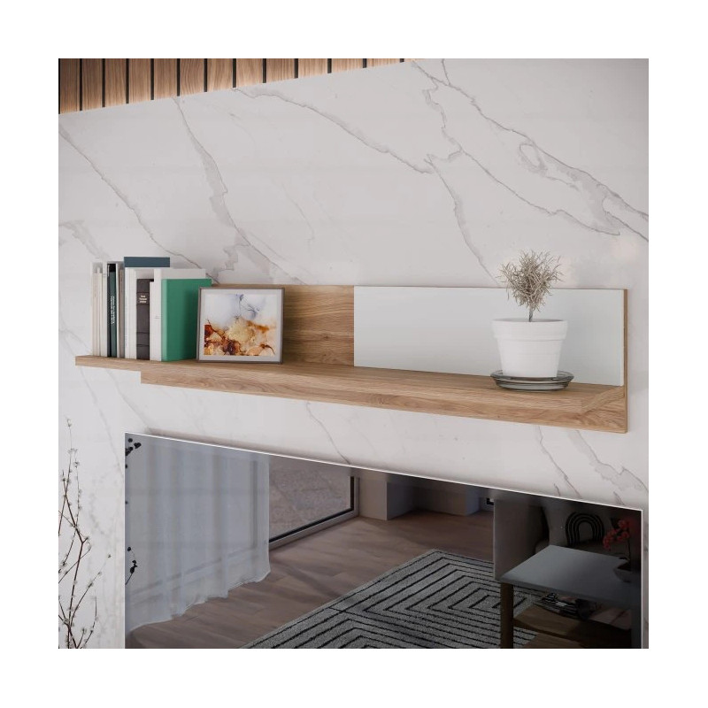 Półka ścienna 125 cm Saitama SQMB01-M826 Dąb Mauvella/Secret Grey Meble Forte