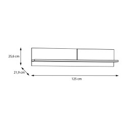 Półka ścienna 125 cm Saitama SQMB01-M826 Dąb Mauvella/Secret Grey Meble Forte