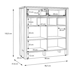 Komoda 2D2S SAITAMA Dąb Mauvella/Secret Grey | Sklep Domowanie