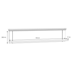Półka wisząca Pontypool PNTB02 – dąb mauvella/uni wolfram szary