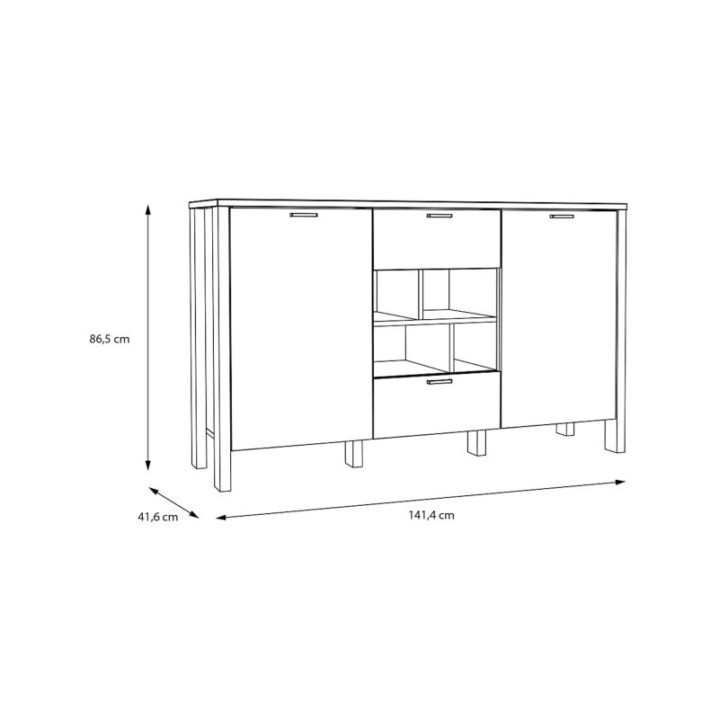 Komoda Saitama SQMK231-M826 Dąb Mauvella/Secret Grey Meble Forte