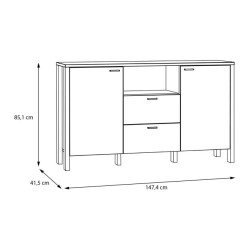 Komoda Saitama SQMK232-M826 Dąb Mauvella/Secret Grey Meble Forte