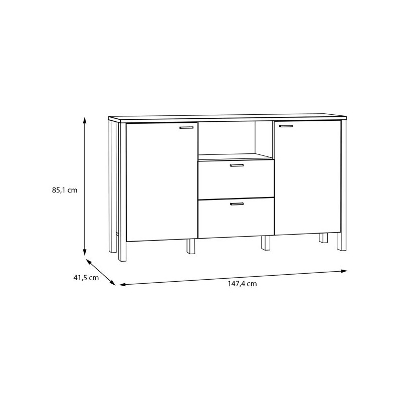 Komoda Saitama SQMK232-M826 Dąb Mauvella/Secret Grey Meble Forte