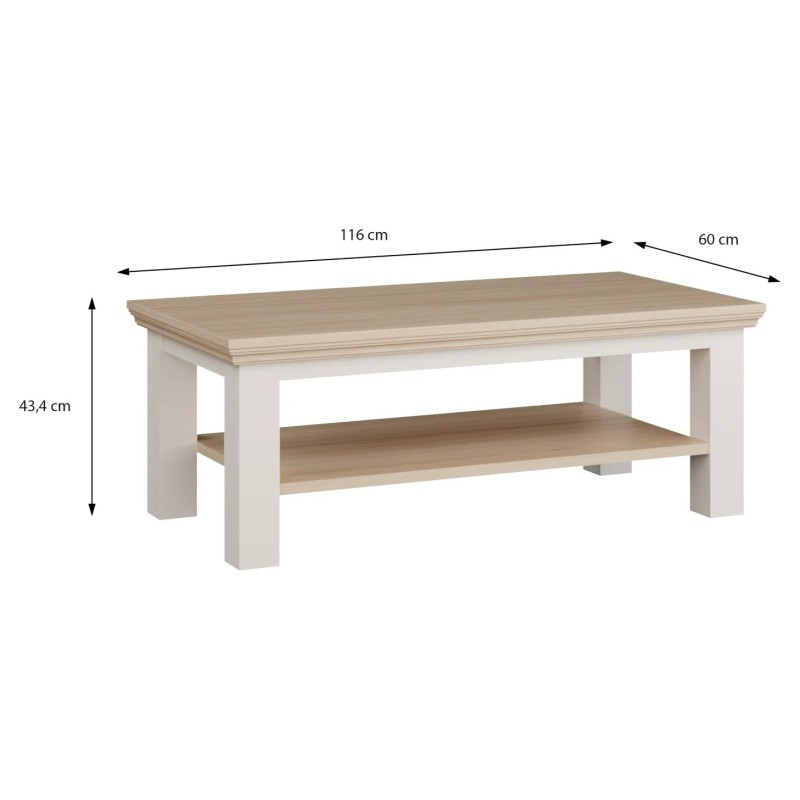 Biały stolik kawowy Pontypool – funkcjonalne centrum salonu