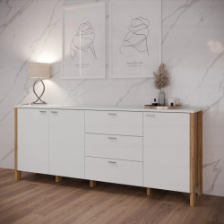 Komoda 3D3S Saitama SQMK241-M826Dąb Mauvella/Secret Grey Meble Forte