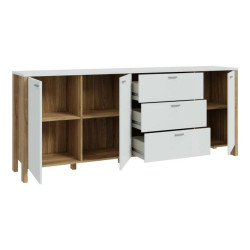 Komoda 3D3S Saitama SQMK241-M826Dąb Mauvella/Secret Grey Meble Forte