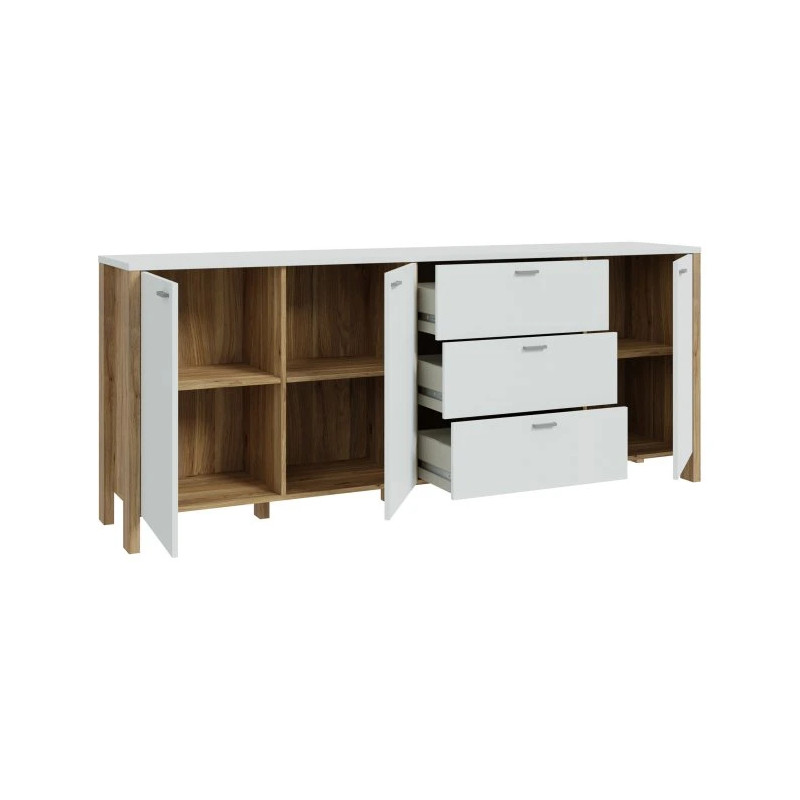 Komoda 3D3S Saitama SQMK241-M826Dąb Mauvella/Secret Grey Meble Forte