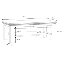 Stolik kawowy Pontypool – dąb mauvella/uni wolfram szary