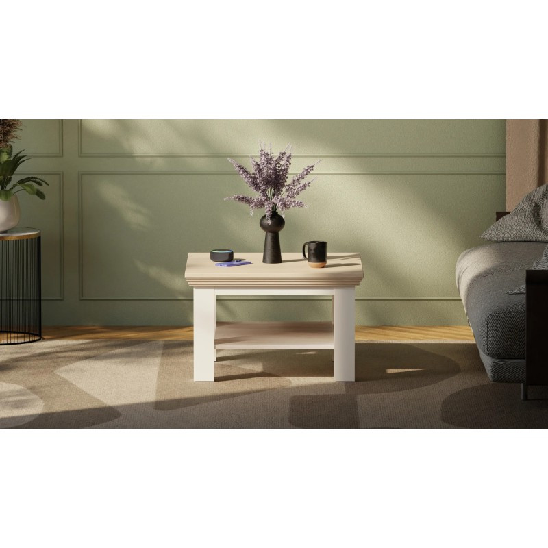 Biały stolik kawowy Pontypool – funkcjonalne centrum salonu