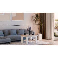 Biały stolik kawowy Pontypool – funkcjonalne centrum salonu
