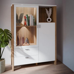 Witryna Saitama SQMV521L-M826 Dąb Mauvella/Secret Grey Meble Forte