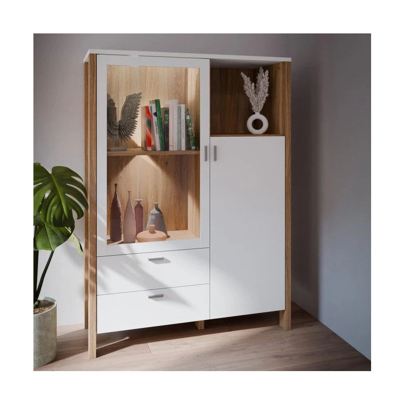 Witryna Saitama SQMV521L-M826 Dąb Mauvella/Secret Grey Meble Forte