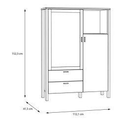 Witryna Saitama SQMV521L-M826 Dąb Mauvella/Secret Grey Meble Forte