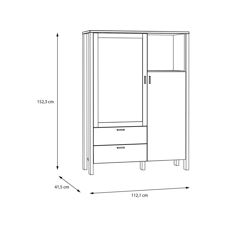 Witryna Saitama SQMV521L-M826 Dąb Mauvella/Secret Grey Meble Forte