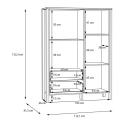 Witryna Saitama SQMV521L-M826 Dąb Mauvella/Secret Grey Meble Forte