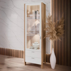 Witryna wąska Saitama SQMV711-M826 Dąb Mauvella/Secret Grey Meble Forte