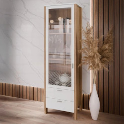 Witryna wąska Saitama SQMV711-M826 Dąb Mauvella/Secret Grey Meble Forte