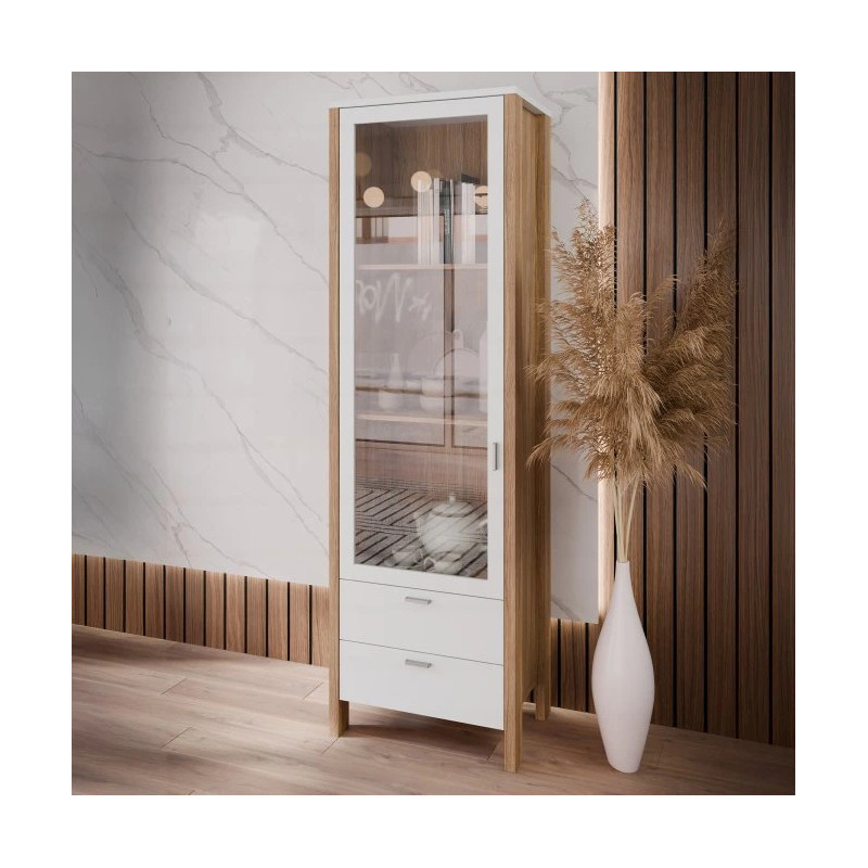 Witryna wąska Saitama SQMV711-M826 Dąb Mauvella/Secret Grey Meble Forte