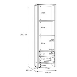 Wąska witryna SAITAMA 60 cm – nowoczesna i stylowa