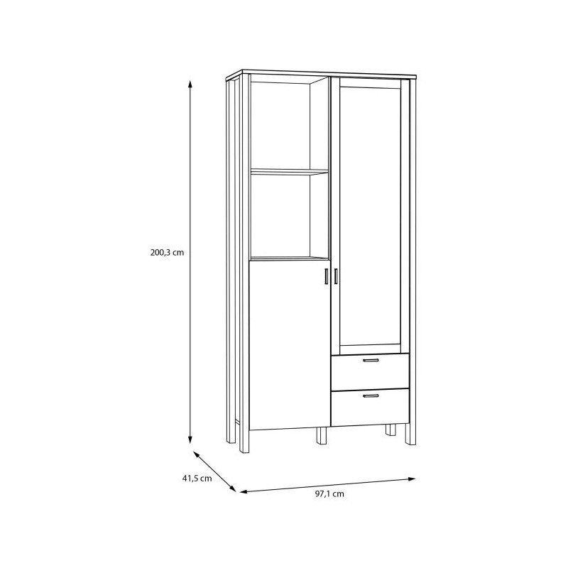 Witryna Saitama SQMV721R-M826 Dąb Mauvella/Secret Grey Meble Forte