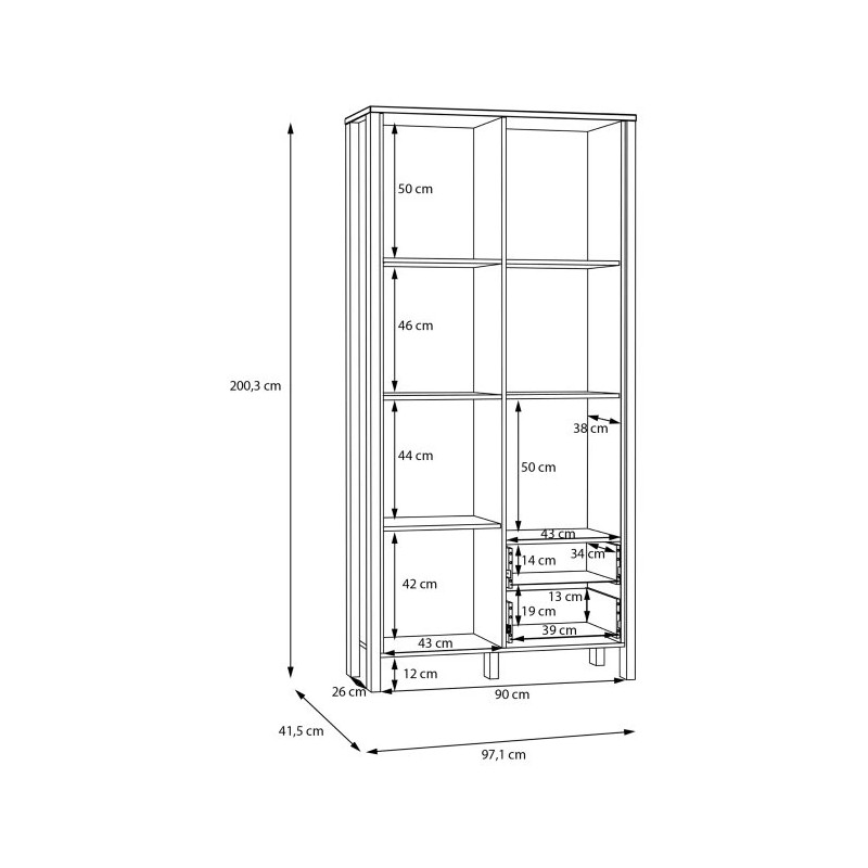 Witryna Saitama SQMV721R-M826 Dąb Mauvella/Secret Grey Meble Forte