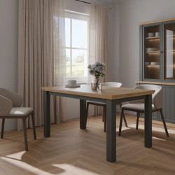 Stół rozkładany Pontypool TBLT7127 – dąb mauvella/uni wolfram szary