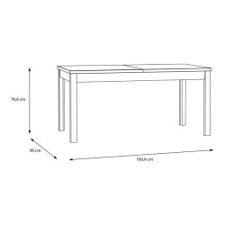 Stół rozkładany 160x90 Saitama TBLT7029-M896Dąb Mauvella/Secret Grey Meble Forte