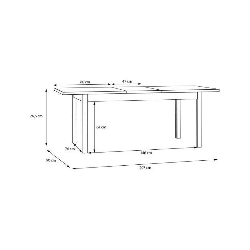 Stół rozkładany 160x90 Saitama TBLT7029-M896Dąb Mauvella/Secret Grey Meble Forte
