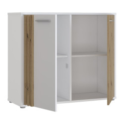 Komoda z lamelami Cardigan CDGK221 | biały/dąb artisan