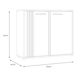 Komoda z lamelami Cardigan CDGK221 | biały/dąb artisan